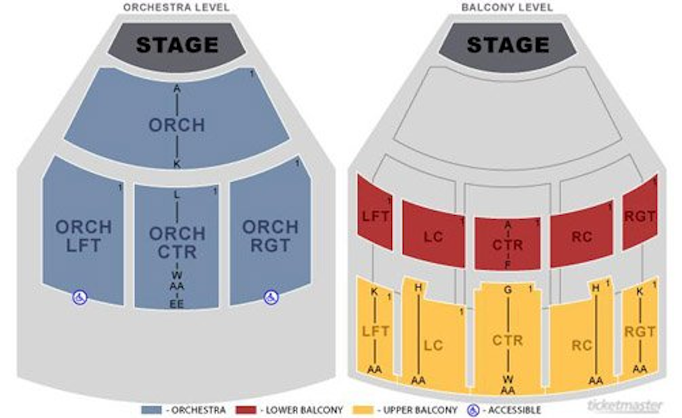 Heritage Theatre Seating Chart